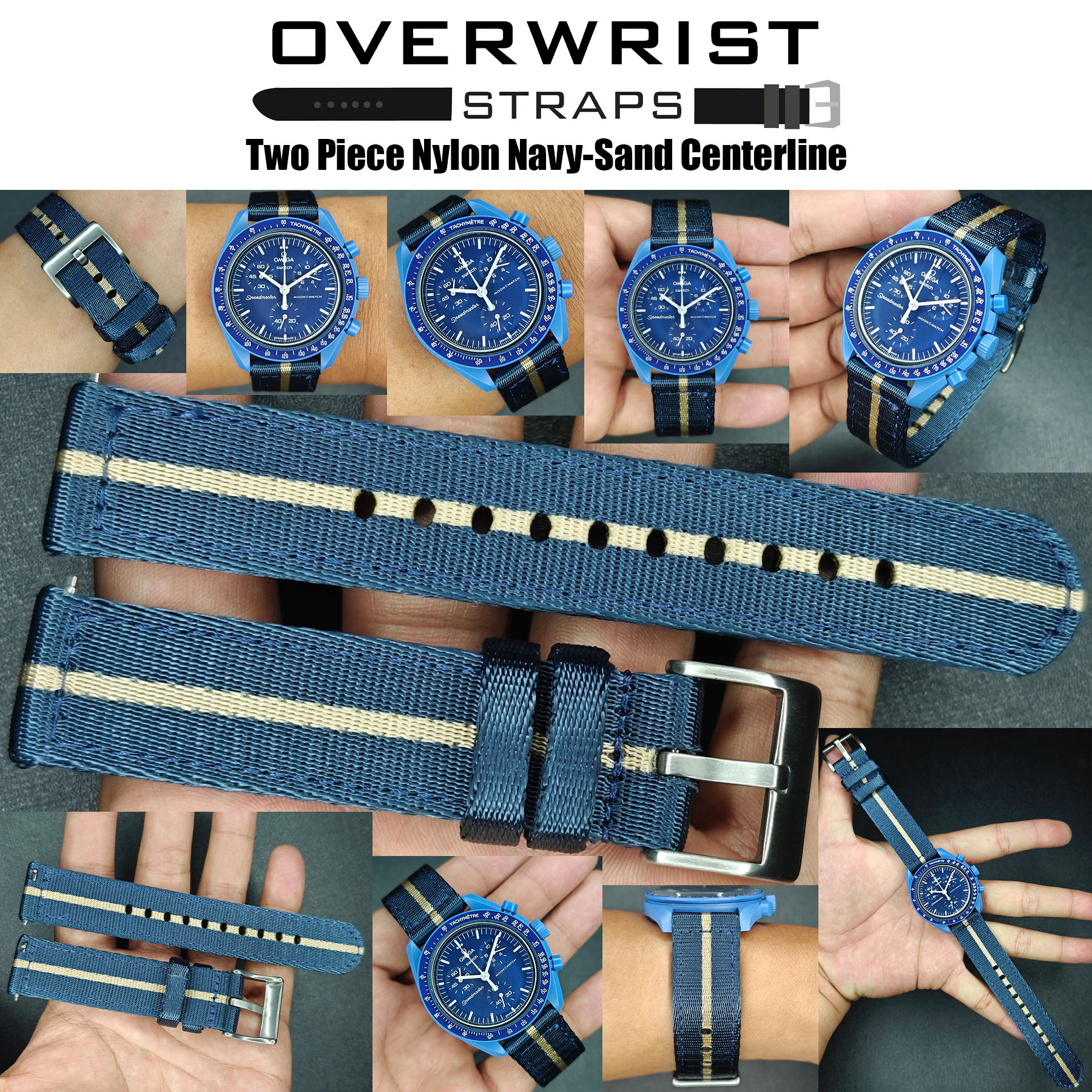Two Piece Nylon Navy-Sand Centerline