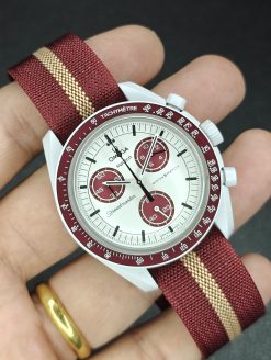 Burgundy-Sand Single Pass Deployant Nylon Straps - Image 5