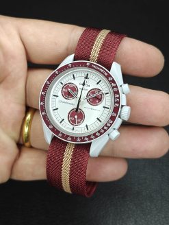 Burgundy-Sand Single Pass Deployant Nylon Straps - Image 3