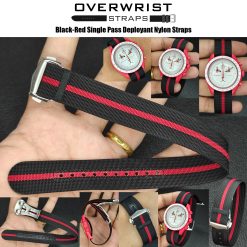 Black-Red Single Pass Deployant Nylon Straps
