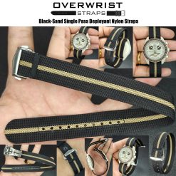 Black-Sand Single Pass Deployant Nylon Straps