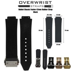 Black Rubber Straps for Hublot Classic Fusion 42mm