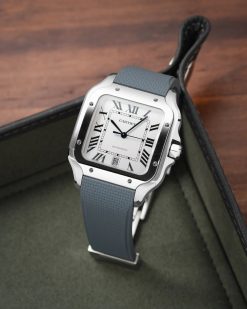 Alternative view of Grey Sailcloth CTS Rubber for Cartier Santos