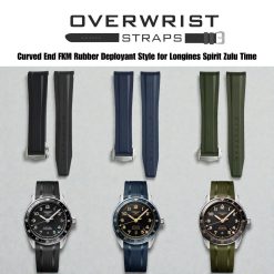 Curved End Rubber Strap for Longines Spirit Zulu Time