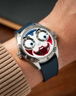 Alternative view of Delugs Navy Curved CTS Rubber Strap