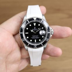 Alternative view of Rubber B Arctic White Curved End Rubber for Submariner 40mm (Non Ceramic) and Ceramic 40mm with Oyster Clasp