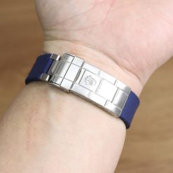 Rubber B Navy Blue Curved End Rubber Strap for Submariner 40mm (Non Ceramic) and Ceramic 40mm with Oyster Clasp - Image 8