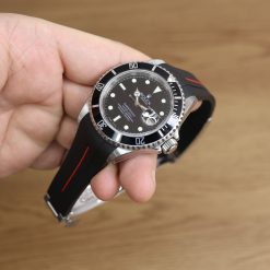 Rubber B VulChromatic® Jet Black/Red Devil Curved End Rubber for Submariner 40mm (Non Ceramic) and Ceramic 40mm with Oyster Clasp - Image 6