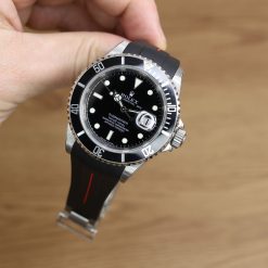 Rubber B VulChromatic® Jet Black/Red Devil Curved End Rubber for Submariner 40mm (Non Ceramic) and Ceramic 40mm with Oyster Clasp - Image 7