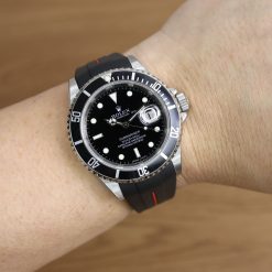 Rubber B VulChromatic® Jet Black/Red Devil Curved End Rubber for Submariner 40mm (Non Ceramic) and Ceramic 40mm with Oyster Clasp - Image 8