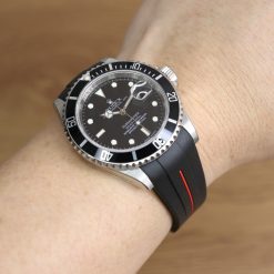 Rubber B VulChromatic® Jet Black/Red Devil Curved End Rubber for Submariner 40mm (Non Ceramic) and Ceramic 40mm with Oyster Clasp - Image 9