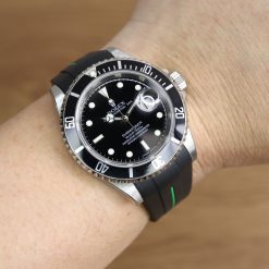 Rubber B VulChromatic® Jet Black/Forest Green Curved End Rubber for Submariner 40mm (Non Ceramic) and Ceramic 40mm with Oyster Clasp - Image 7