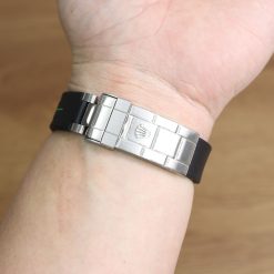 Rubber B VulChromatic® Jet Black/Forest Green Curved End Rubber for Submariner 40mm (Non Ceramic) and Ceramic 40mm with Oyster Clasp - Image 9