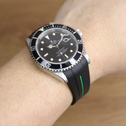 Rubber B VulChromatic® Jet Black/Forest Green Curved End Rubber for Submariner 40mm (Non Ceramic) and Ceramic 40mm with Oyster Clasp - Image 10
