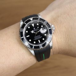 Rubber B VulChromatic® Jet Black/Forest Green Curved End Rubber for Submariner 40mm (Non Ceramic) and Ceramic 40mm with Oyster Clasp - Image 12