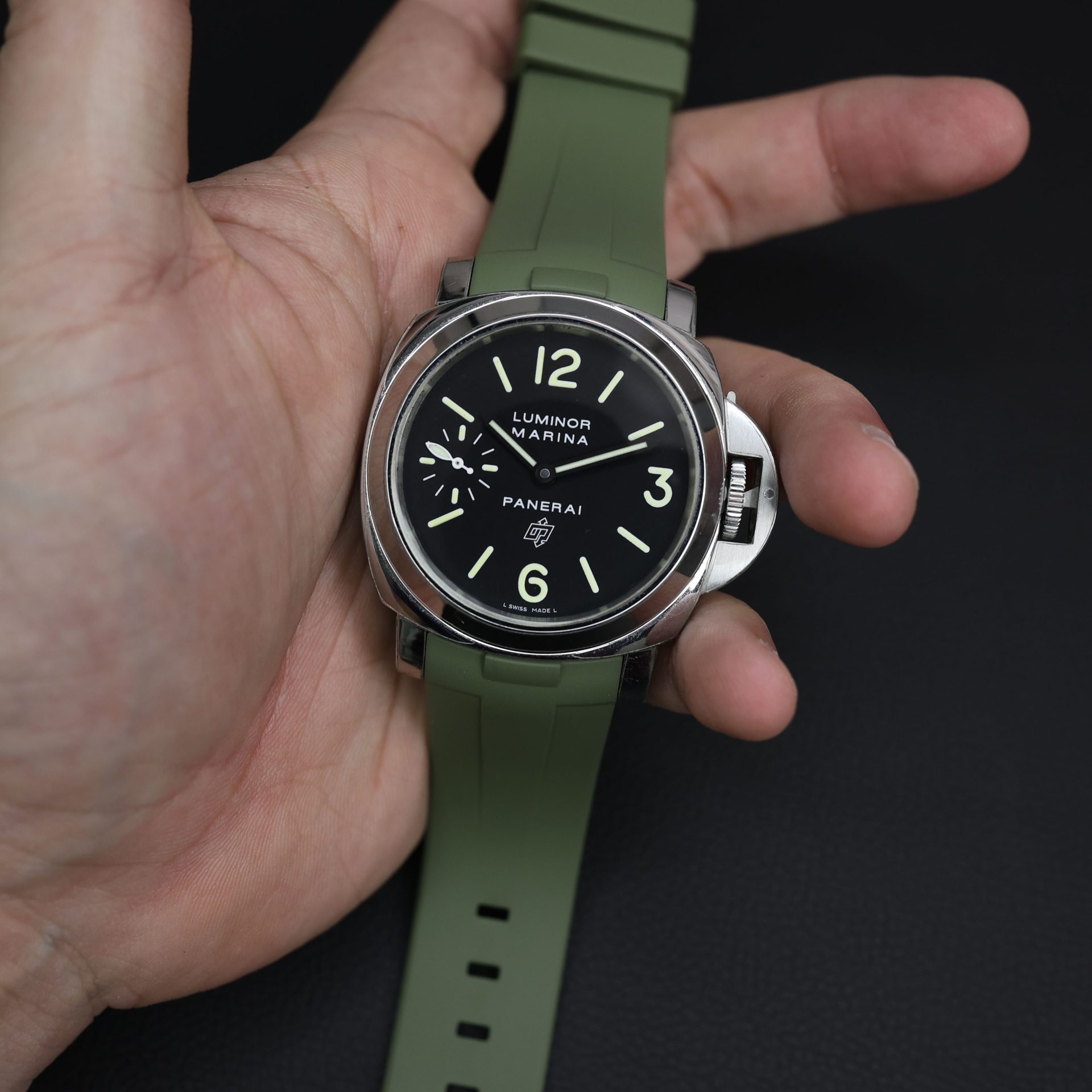 Rubber B Military Green Rubber Strap for Panerai Luminor 44mm - Image 3