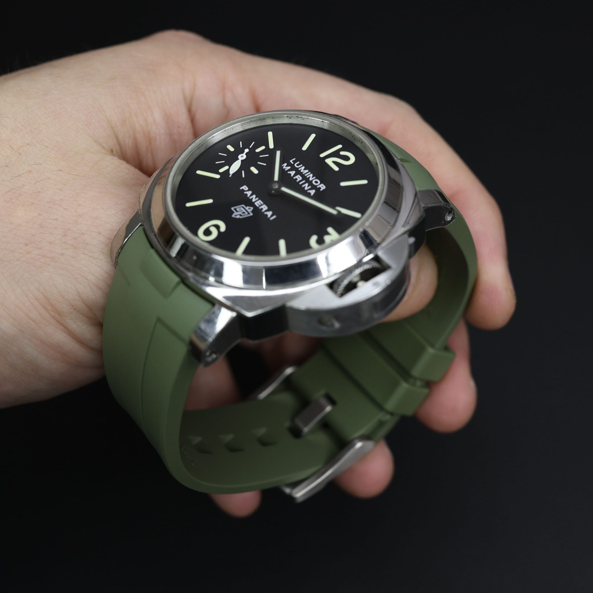 Rubber B Military Green Rubber Strap for Panerai Luminor 44mm - Image 10