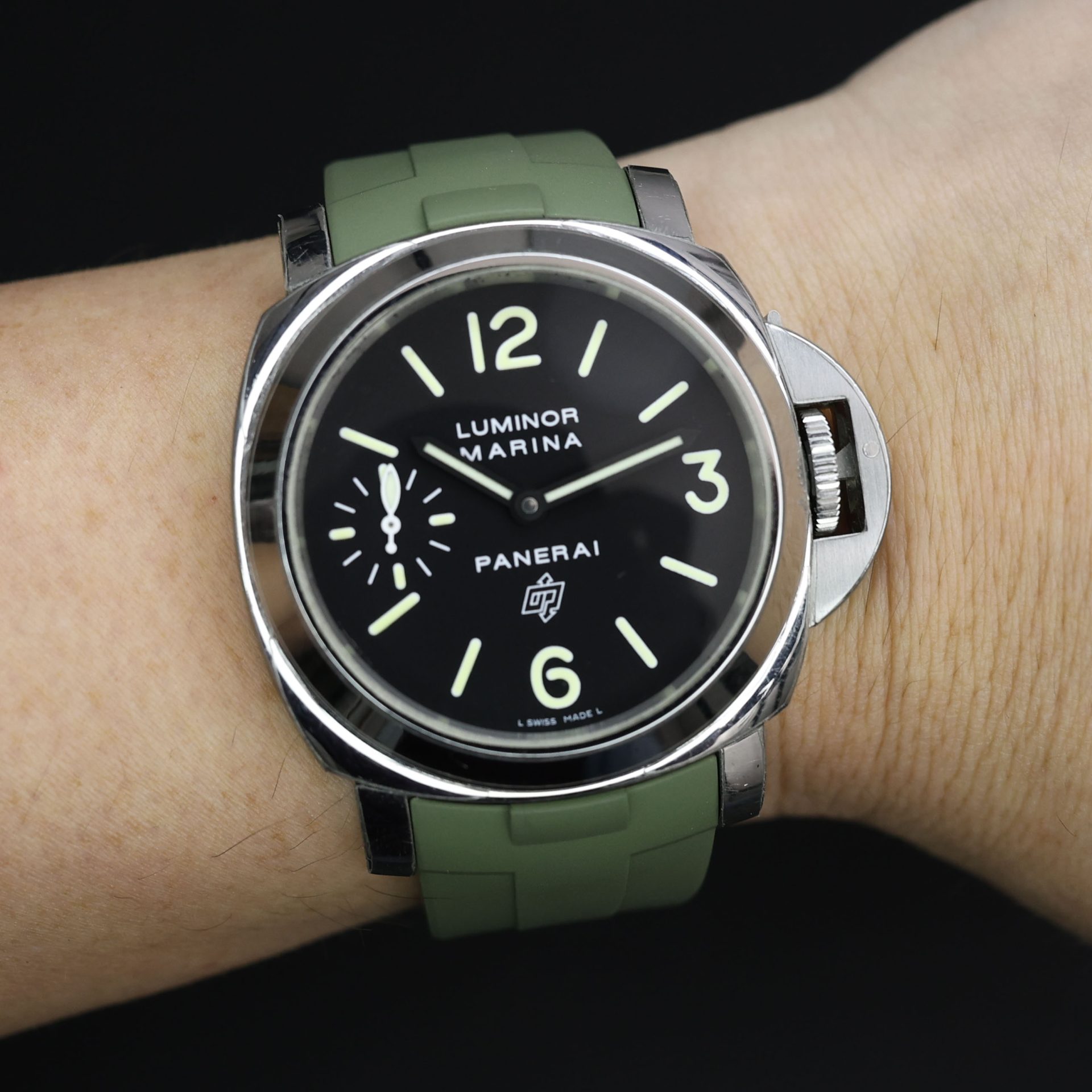 Rubber B Military Green Rubber Strap for Panerai Luminor 44mm - Image 4