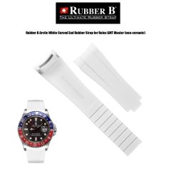 Rubber B Arctic White Curved End Rubber Strap for Rolex GMT Master (non-ceramic)