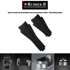 Rubber B Jet Black Curved End Rubber Strap for Rolex Deepsea 116660 - Flared Glidelock Edition