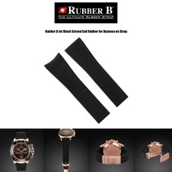 Rubber B Jet Black Curved End Rubber for Daytona on Strap