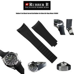 Rubber B Jet Black Curved End Rubber for Rolex Air-King 40mm 116900