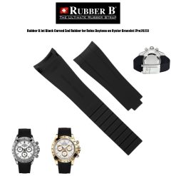 Rubber B Jet Black Curved End Rubber for Rolex Daytona on Oyster Bracelet (Pre2023)
