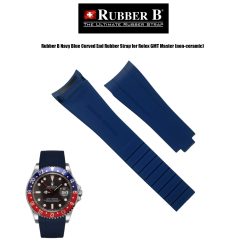 Rubber B Navy Blue Curved End Rubber Strap for Rolex GMT Master (non-ceramic)