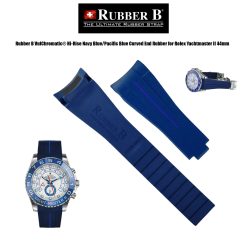 Rubber B VulChromatic® Hi-Rise Navy Blue/Pacific Blue Curved End Rubber for Rolex Yachtmaster II 44mm