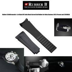 Rubber B VulChromatic® Jet Black VC Satin Black Curved End Rubber for Rolex Daytona 2023-Present and 126500LN