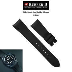 Rubber B Jet Black Rubber Strap for Tudor Heritage Black Bay 41mm Ceramic Model