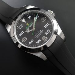 Alternative view of Rubber B Jet Black Curved End Rubber for Rolex Air-King 40mm 116900