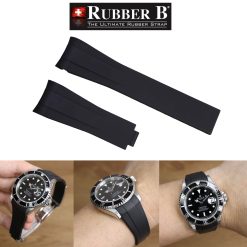 Rubber B Jet Black Curved End Rubber for Submariner 40mm (Non Ceramic) and Ceramic 40mm with Oyster Clasp