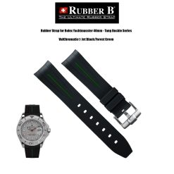 Rubber B VulChromatic® Black/Forest Green Rubber Strap for Rolex Yachtmaster 40mm Tang Buckle