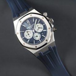 Alternative view of Rubber B Abyss Blue Rubber Strap for Audemars Piguet Royal Oak 41mm on Metal (Chrono and Non-Chrono)