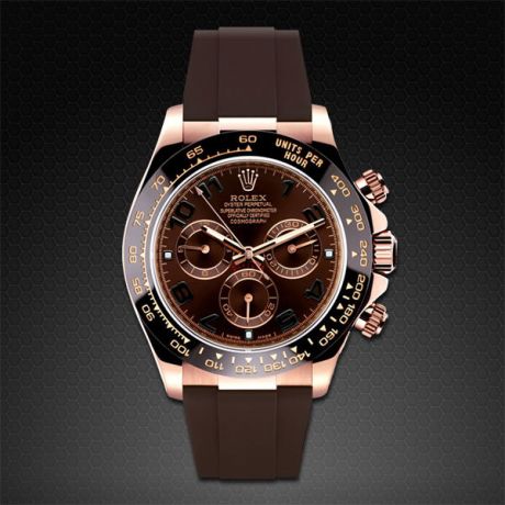 Rubber B Espresso Brown Curved End Rubber Strap for Daytona on Strap - Image 2