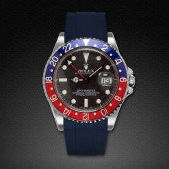 Alternative view of Rubber B Navy Blue Curved End Rubber Strap for Rolex GMT Master (non-ceramic)