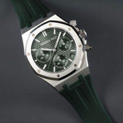 Alternative view of Rubber B Hunter Green Rubber Strap for Audemars Piguet Royal Oak 41mm on Metal (Chrono and Non-Chrono)