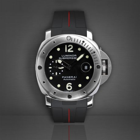 Rubber B VulChromatic® Jet Black / Red Devil Rubber Strap for Rubber Strap for Panerai Luminor Submersible 44mm - Image 2