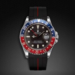 Alternative view of Rubber B VulChromatic® Jet Black/Red Devil Curved End Rubber Strap for Rolex GMT Master (non-ceramic)