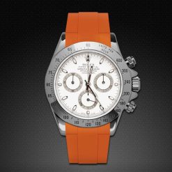 Rubber B Mandarin Orange Curved End Rubber for Rolex Daytona on Oyster Bracelet (Pre2023)