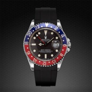 Rubber B Jet Black Curved End Rubber Strap for Rolex GMT Master (non-ceramic) - Image 2