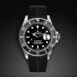 Rubber B VulChromatic® Jet Black/Forest Green Curved End Rubber for Submariner 40mm (Non Ceramic) and Ceramic 40mm with Oyster Clasp - Image 13