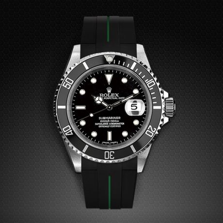 Rubber B VulChromatic® Jet Black/Forest Green Curved End Rubber for Submariner 40mm (Non Ceramic) and Ceramic 40mm with Oyster Clasp - Image 13