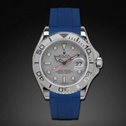 Alternative view of Rubber B Pacific Blue Rubber Strap for Rolex Yachtmaster 40mm Tang Buckle