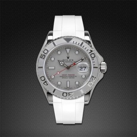 Rubber B Arctic White Curved End Rubber Strap for Rolex Yachtmaster 40mm - Image 2