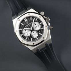 Alternative view of Rubber B Jet Black Rubber Strap for Audemars Piguet Royal Oak 41mm on Metal (Chrono and Non-Chrono)