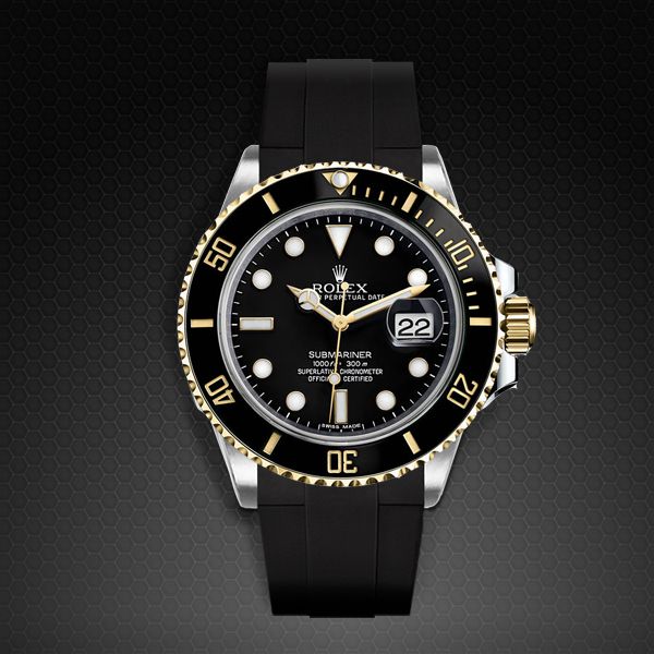 Rubber B Jet Black Curved End Rubber for Submariner 40mm (Non Ceramic) and Ceramic 40mm with Oyster Clasp - Image 14