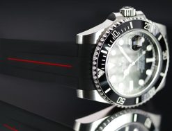 Rubber B VulChromatic® Jet Black/Red Devil Curved End Rubber for Submariner 40mm (Non Ceramic) and Ceramic 40mm with Oyster Clasp - Image 10