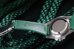 Rubber B Pine Green Curved End Rubber Strap for Rolex Submariner Ceramic 40mm - Glidelock Edition - Image 4